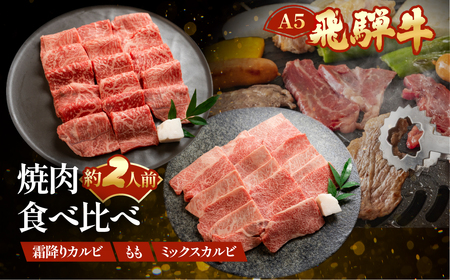 飛騨牛 食べ比べ3種セット（特選霜降りカルビ 173g・もも焼肉 139g・ミックスカルビ176g）【冷凍 真空】【11-84】