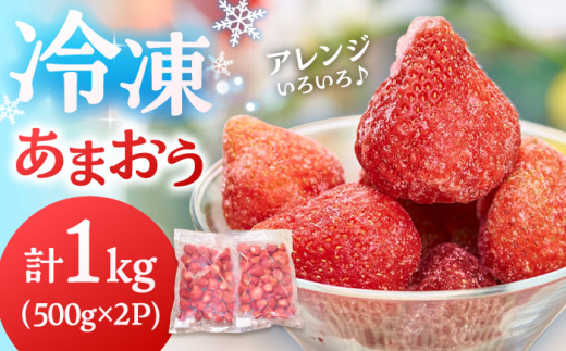 福岡産 冷凍 あまおう 1kg （500g×2袋） ▼ 福岡 冷凍いちご 苺 イチゴ フルーツ 小分け 冷凍 あまおう 桂川町/南国フルーツ株式会社[ADBW005]