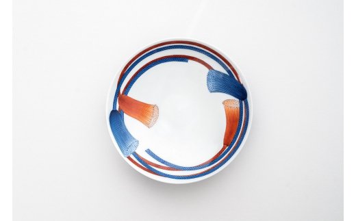 【伊万里焼】色鍋島組紐文5寸高台皿 H627