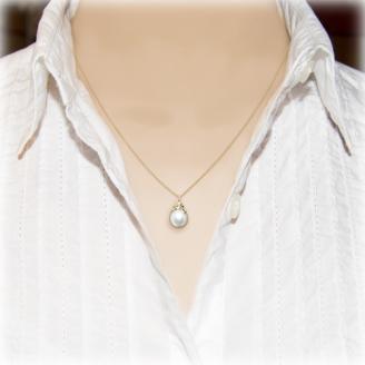 アコヤ真珠　パール ペンダント 9mm K18YG アコヤ真珠　（25073）