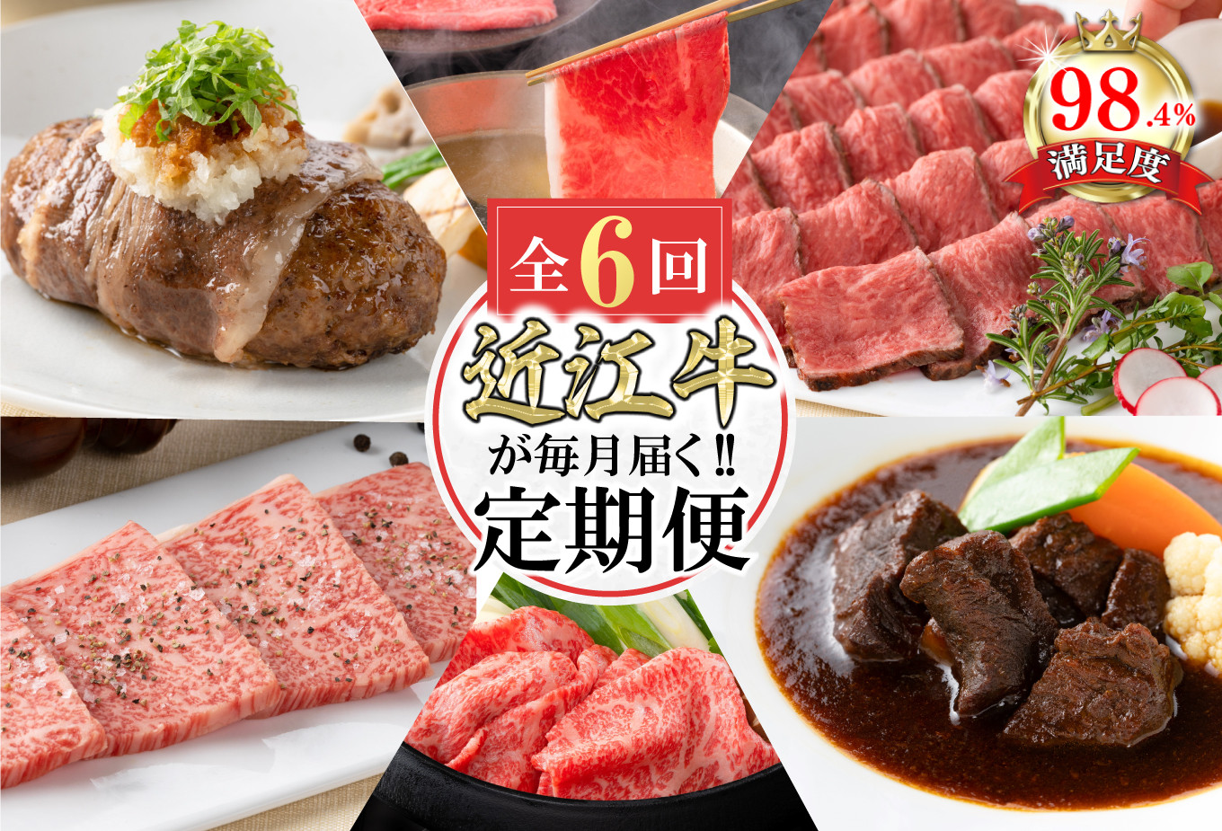 
            【定期便6回】カネ吉山本近江牛ごちそう定期便D【Y173U】
          