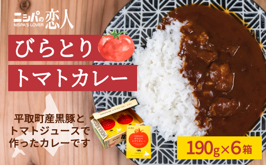 びらとりトマトカレー190g×６箱 ふるさと納税 人気 おすすめ ランキング トマトカレー カレー トマト とまと 北海道 平取町 送料無料 BRTH021