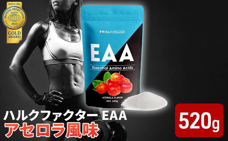 
モンドセレクション金賞 ハルクファクター EAA アセロラ風味 人工甘味料不使用 大容量 520g 必須アミノ酸 BCAA プロテイン 人気 おいしい 筋トレ サプリメント 美容 燃焼系 ダイエット サプリ 国産
