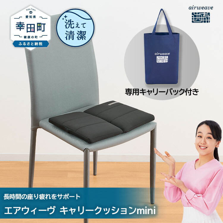 【ふるさと納税】エアウィーヴ キャリークッションmini | クッション 座布団 折りたたみ 椅子用 チェア 椅子用クッション デスクワーク オフィスチェア 洗える 高反発クッション 飛行機 旅行 洗える 高反発クッション 持ち運び 日本製 airweave エアウィーブ