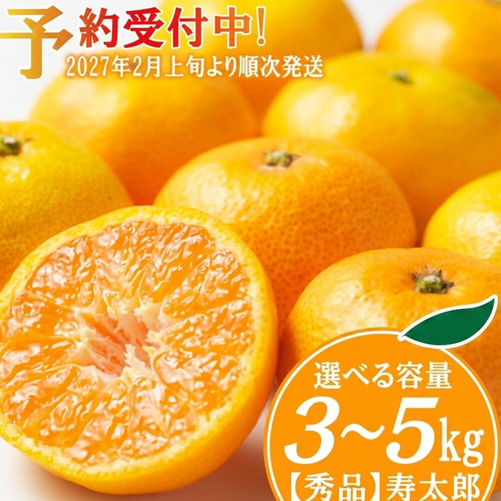 【ふるさと納税】 予約受付 秀品 寿太郎 みかん 選べる 容量 3kg - 5kg フルーツ 果物 蜜柑 オレンジ 柑橘 特産品 旬 贈答用 ギフト 贈り物 冬 季節限定 高糖度 甘い 美味しい 産地直送 新鮮 高品質 自然の恵み 沼津市 静岡県