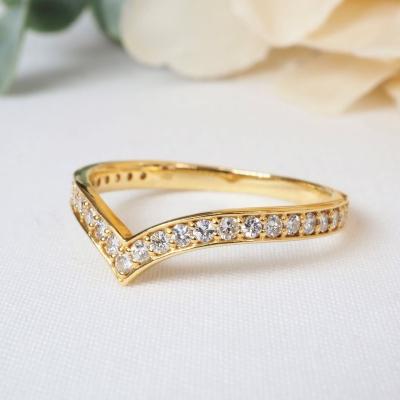 ふるさと納税 甲府市 0.30ct　Vラインダイヤモンドリング9551　YG |  | 01