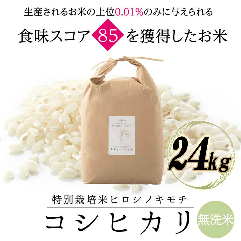 【ふるさと納税】特別栽培米 コシヒカリ ヒロシノキモチ 無洗米 24kg ブランド米 銘柄米 国産 米 お米 日本米 ギフト 贈り物 備蓄 防災 食品 陽咲玲 はるざれ F6T-1016