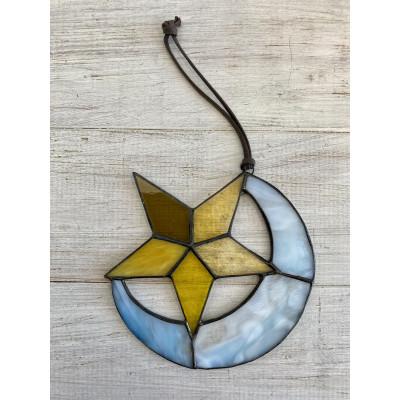 ふるさと納税 静岡市 ステンドグラス　オーナメント　月と星 |  | 01