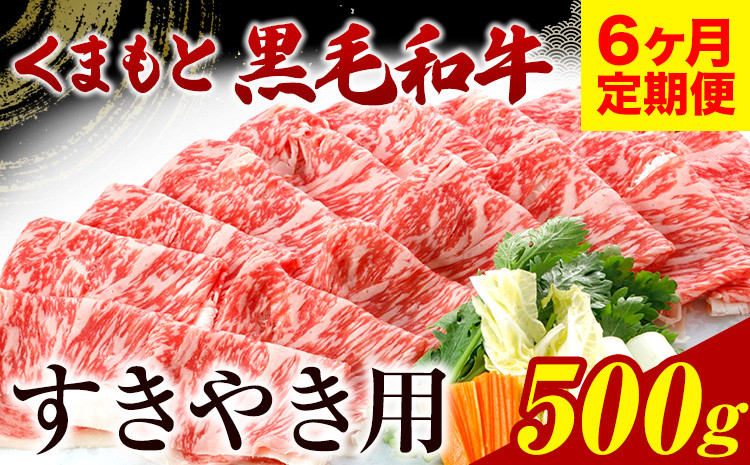 
【6ヶ月定期】くまもと黒毛和牛 すき焼き用 500g《お申込み月の翌月から出荷開始》 牛肉 黒毛和牛 肉 定期 計6回お届け 熊本県 葦北郡 津奈木町 津奈木食品 送料無料
