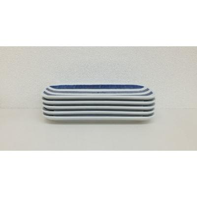 ふるさと納税 長崎県 【波佐見焼】23.5×12cm長角皿5枚組藍染十草【西海陶器】5　32569 |  | 02