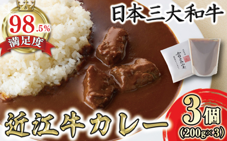 近江牛 ビーフカレー 200g×3個入り カネ吉山本  Y185W カレー 近江牛 牛肉 レトルト