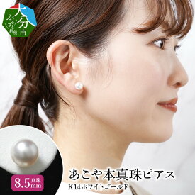 あこや本真珠ピアス　真珠8.5mm　K14ホワイトゴールド