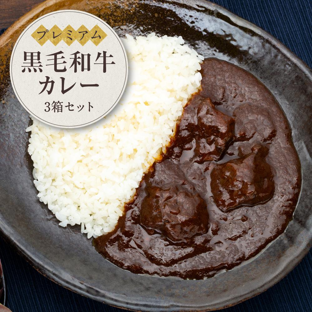 【ふるさと納税】プレミアム黒毛和牛　カレー（3箱セット）鎌倉　河野牛豚肉店