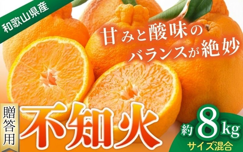 
                  【贈答用】 森本農園の手選別 不知火 約8kg 和歌山県産 サイズ混合 【北海道・沖縄・離島配送不可】【1月下旬～4月末頃順次発送】【BV-mrmt081】
                