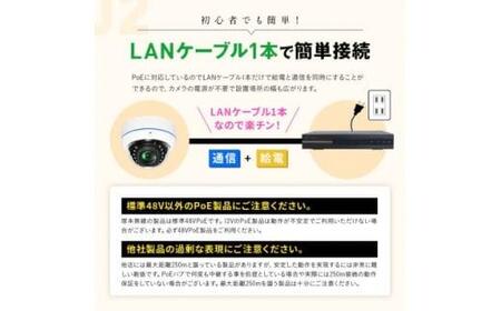 PoE録画装置2TB&監視・防犯カメラドーム型3台セット 500万画素屋外 WTW-NV256EP