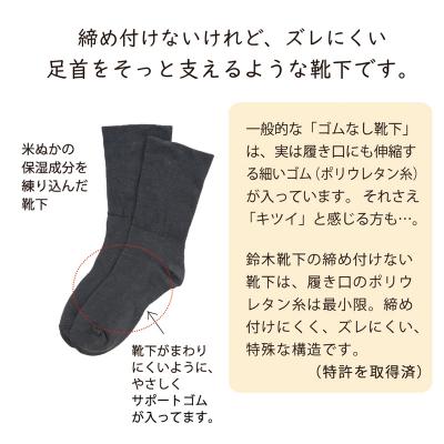 ふるさと納税 三宅町 【歩くぬか袋】鈴木靴下 締め付けない 靴下 メンズ(25〜27cm):ブラック |  | 02