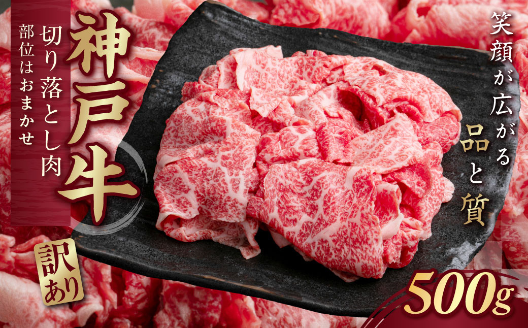 
            訳あり 神戸牛（神戸ビーフ） 切り落とし肉 500g KNS1 KWNCJ001 ふるさと納税 神戸牛 神戸ビーフ ブランド和牛 訳あり 訳アリ 部位 大きさ不揃い 500g 国産 和牛 切り落し 切落し 太田家 兵庫県 神戸 新鮮 川西 川西市
          