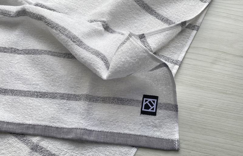 【スピード発送】「ステップボーダー」フェイスタオル 2枚セット（グレー・ブラウン） お試し泉州タオル【泉州タオル 国産 吸水 普段使い 無地 シンプル 日用品 家族 ファミリー】 W062