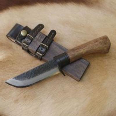 ふるさと納税 南国市 晶之作:土佐鍛 ソロキャンプ剣鉈『三色陽炎 [黒槌目] 』 ダマスカス15層青2鋼・黒ツバ |  | 01