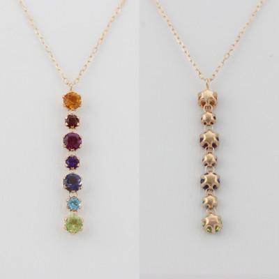 ふるさと納税 山梨県 K10YG 七連アミュレット セブンカラー ペンダント(1点) |  | 01