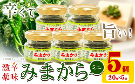 激辛薬味みまからミニ5個セット 20g×5個 有限会社美馬交流館《8月上旬から12月下旬頃出荷予定（土日祝除く）》| ふるさと納税 調味料 薬味 ご当地グルメ ご当地食材 名物 徳島県 美馬市 みまから ミニサイズ お試し 送料無料 st-p