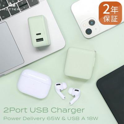ふるさと納税 海老名市 AC充電器 PD65W対応 2年保証 ピスタチオ(MOT-ACPD65WU1-PS)