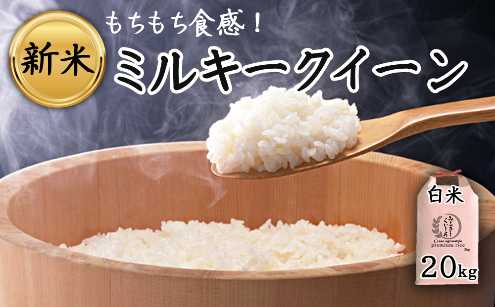 【令和6年度】 アグロスタイルの新米　(ミルキークイーン）白米 20kg お米 米 熊本県 阿蘇市