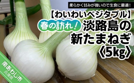 【わいわいベジタブル】春の訪れ！淡路島の新たまねぎ（5㎏）◆配送２月～５月下旬