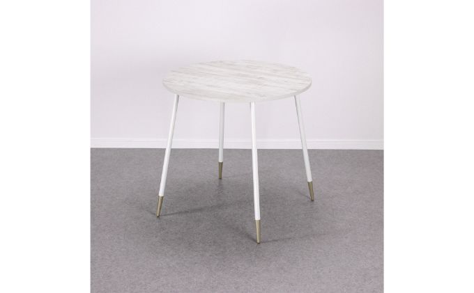【＆FREL】FS サークルテーブル 天板 メラミン ホワイトパイン 幅75cm　奥行75cm 高さ72cm
