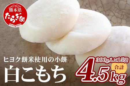冷凍【 餅 】白こもち 約4.5kg (300g×15パック) 餅 お餅 おもち お正月 お米 食べやすい サイズ 大容量 082-0625
