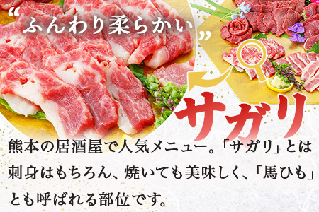 3種の馬刺し 300ｇ【赤身・フタエゴ・サガリ各100g】 馬刺し 冷凍 馬肉 定番 熊本県 多良木町 ばさし 肉 赤身 030-0698