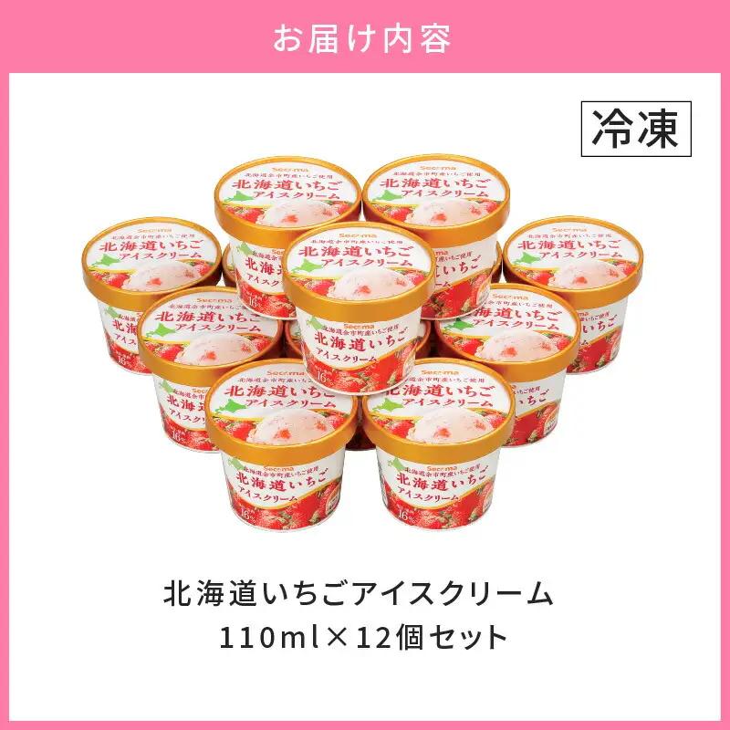 北海道いちごアイスクリーム 110ml×12個セット ギフト_Y051-0001