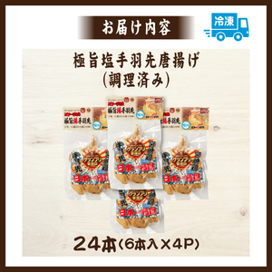 鶏肉 【レンジでチンするだけ♪】極旨塩手羽先唐揚げ 24本 手羽先 手羽 簡単調理）