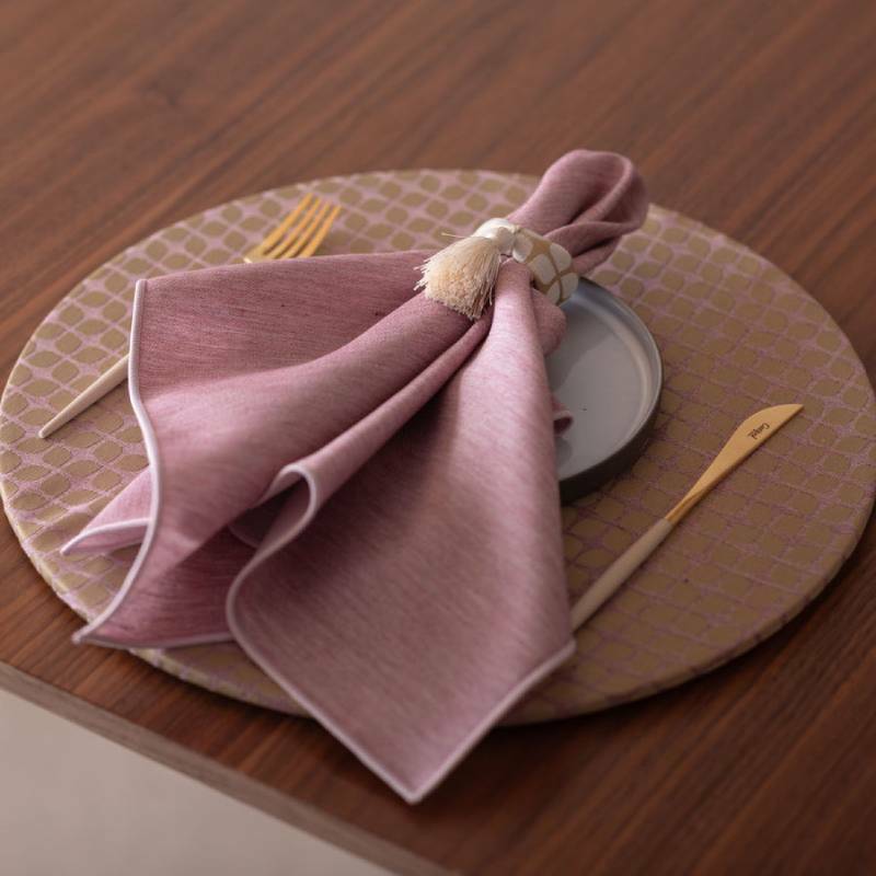 丸形ランチョンマット Calm Round Luncheon mat／カルム プレイスマットあり プラム wsg0042_イメージ2