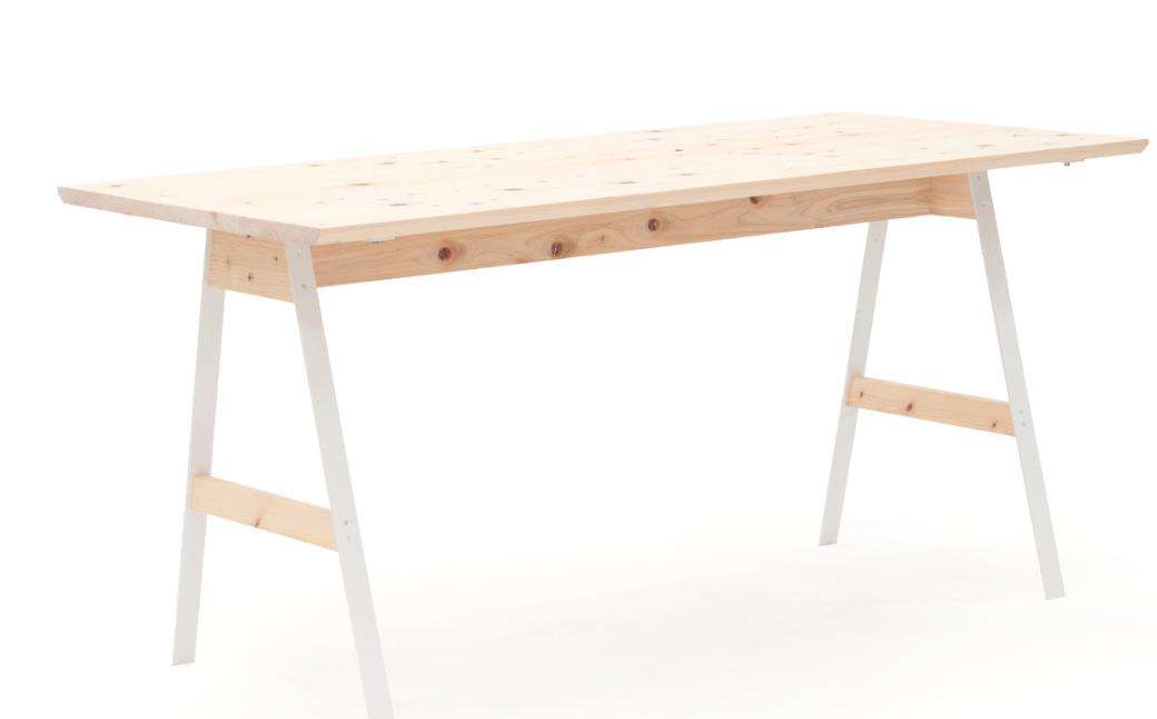 ダイニングテーブル 無垢材 ひのき kinari Table(キナリ テーブル) 【幅150cm×奥行75cm】 4人掛け 脚の色が選べる 白 or 黒 M-mo-A48A  【幅150cm×奥行75cm】