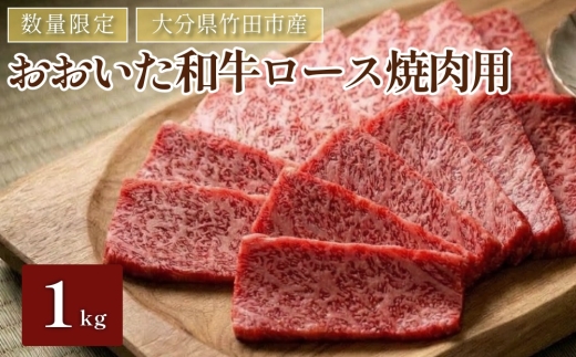 
                  数量限定 大分県竹田市産 おおいた和牛 ロース 焼肉用 【1kg】
                