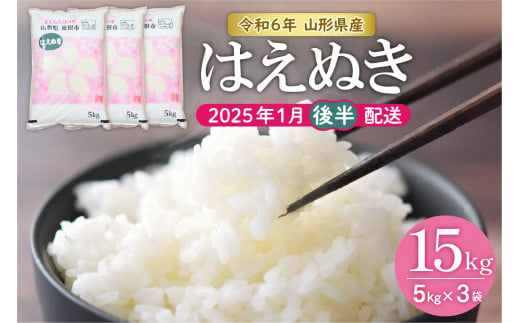 【令和6年産米】はえぬき15kg (2025年1月後半送付)JA提供 山形県 東根市　hi002-027-013-1