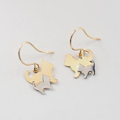 ふるさと納税 山梨県 【山梨県】【ジュエリー】K18/PT cat/キャット ピアス |  | 01