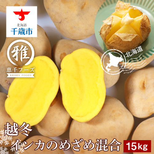 【2026年1月以降発送】越冬 インカのめざめ 混合 15kg インカ いも 芋 じゃがいも 野菜 千歳 北海道