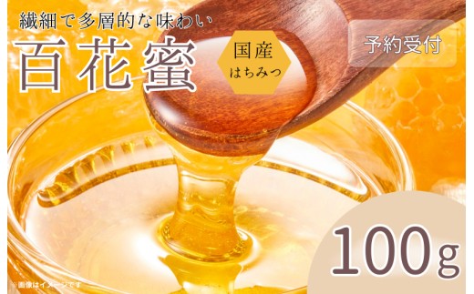 《予約受付》国産はちみつ　百花蜜 　100g ／ はちみつ ハチミツ 蜂蜜 ハニー 国産 日本産 百花蜜 100g 産地直送 茨城県 利根町 送料無料