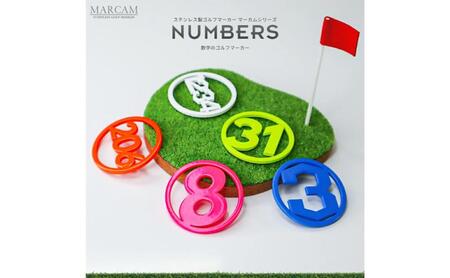 数字 蛍光 ゴルフマーカー 1個 オリジナルマーカー作成 ゴルフ用品 ギフト プレゼント 記念 おしゃれ ゴルフ好き 千葉市 千葉県 ホワイト