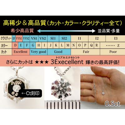 ふるさと納税 南アルプス市 【GIA】鑑定ダイヤ使用Pt900 0.5ctダイヤモンドペンダント Dカラー/VVS1/3Exce |  | 01