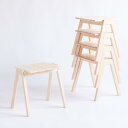 【ふるさと納税】【素地仕上げ】MINAZUKI STOOL（スタッキングスツール） ヒノキ（2脚） シンプル ナイトテーブル 机 つくえ 椅子 イス いす 檜 ひのき 木製 家具 インテリア 長崎県 長崎市 送料無料