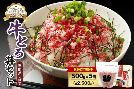 【5回定期便】人気の牛とろ丼セット 500g 専用タレ付き【定期便 牛とろ丼 セット 牛とろフレーク 25人前 500g 専用タレ付き ぎゅうとろ 牛肉 牛トロ フレーク 25食分 ご飯にかけるだけ】_S006-0168