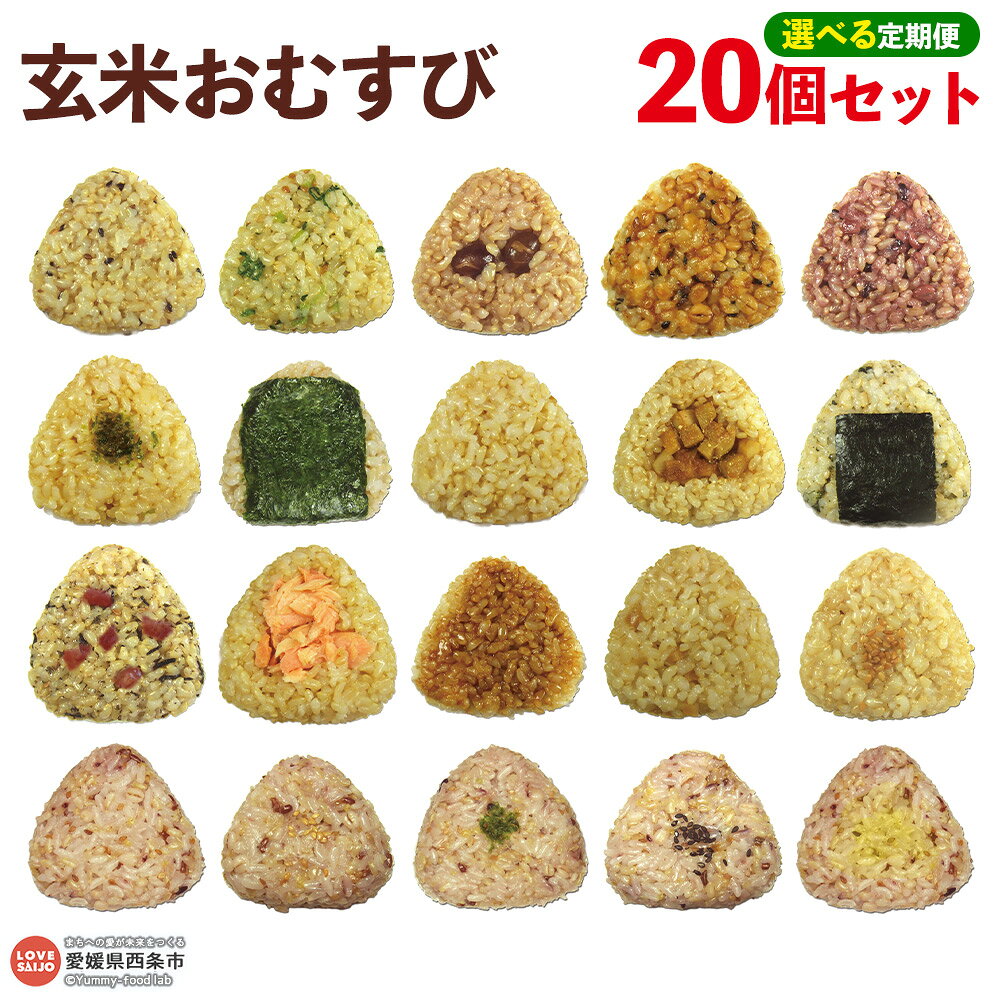【ふるさと納税】＜玄米 おむすび 20個セット 2～5回定期便＞『入金確認後、翌月末までに第1回目を出荷』おにぎり 冷凍 鶏 チーズ 鮭 カレー 玄米おむすび玄むす屋 かんこめ 愛媛県 西条市