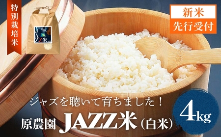 【令和8年産米先行受付】原農園 JAZZ米 白米 4kg ひのひかり 米 お米  こめ コメ ご飯 ヒノヒカリ 常温 大分県 大分 玖珠町 玖珠