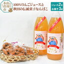 【ふるさと納税】秋田県産 100%りんごジュース 1000ml×2本、秋田の伝統菓子 なんばこ3袋