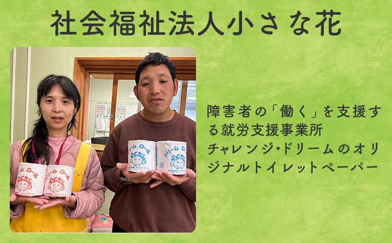 【シングル】オリジナルトイレットペーパー ドリームロール（シングル 長さ65m 27ロール 2箱）｜就労支援 チャレンジ・ドリーム 障がい者支援 トイレットペーパー 再生紙 日用品 無香料