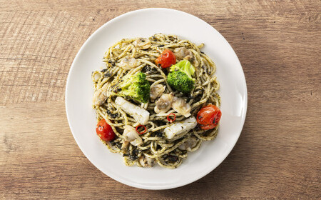 海鮮と有明海苔のペペロンチーノ 【280g×3食入】 3食 ペペロンチーノ パスタ 海鮮 アカイカ アサリ 有明海苔 海苔 麺 冷凍食品 冷食 九州 福岡県 柳川市 冷凍