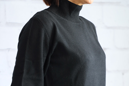 希少ベビーカシミヤ100％ 女性ハイネック セーター M ブラック 1枚 20401M BK [0907]